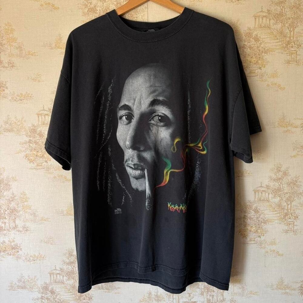 Vintage Bob Marley Kaya Reggae Band Music Tee Zion Rootswear Black Size 1X